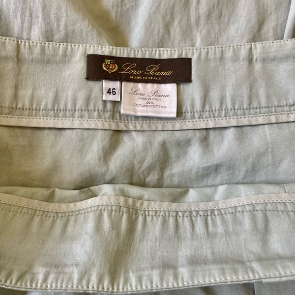 Loro Piana Green Cotton A Line Skirt - Picture 12 of 12